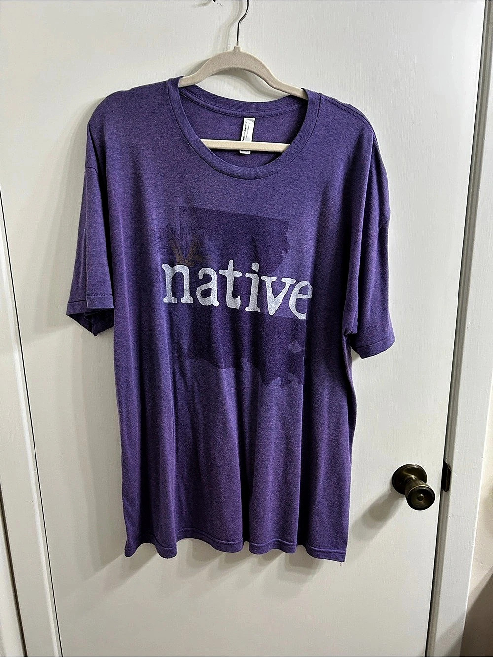 Mr P’s Tees Louisiana Native Tri-Blend Short Sleeve Tshirt Purple 2XL